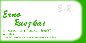 erno ruszkai business card